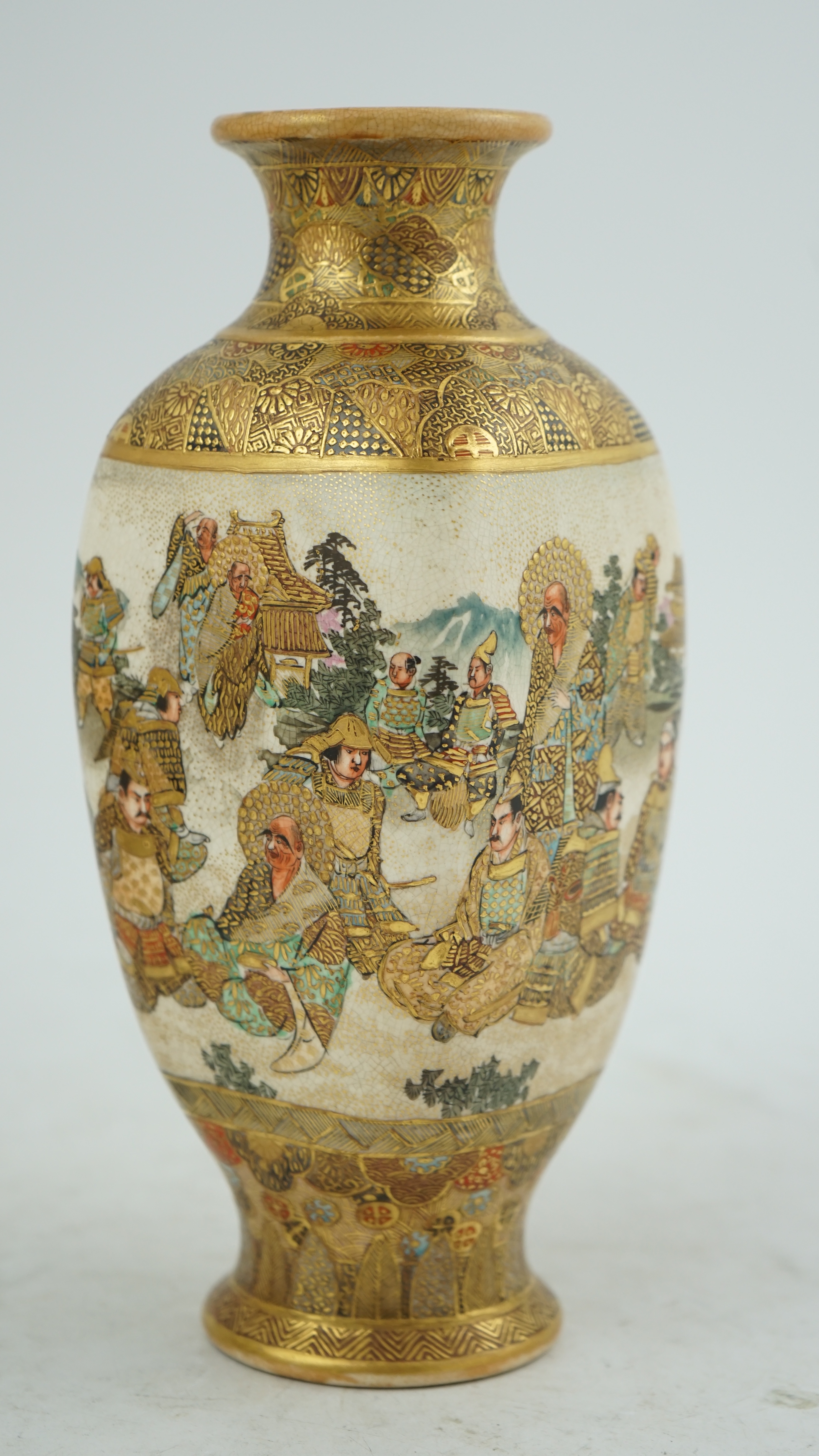 A Japanese Satsuma square section vase, Meiji period